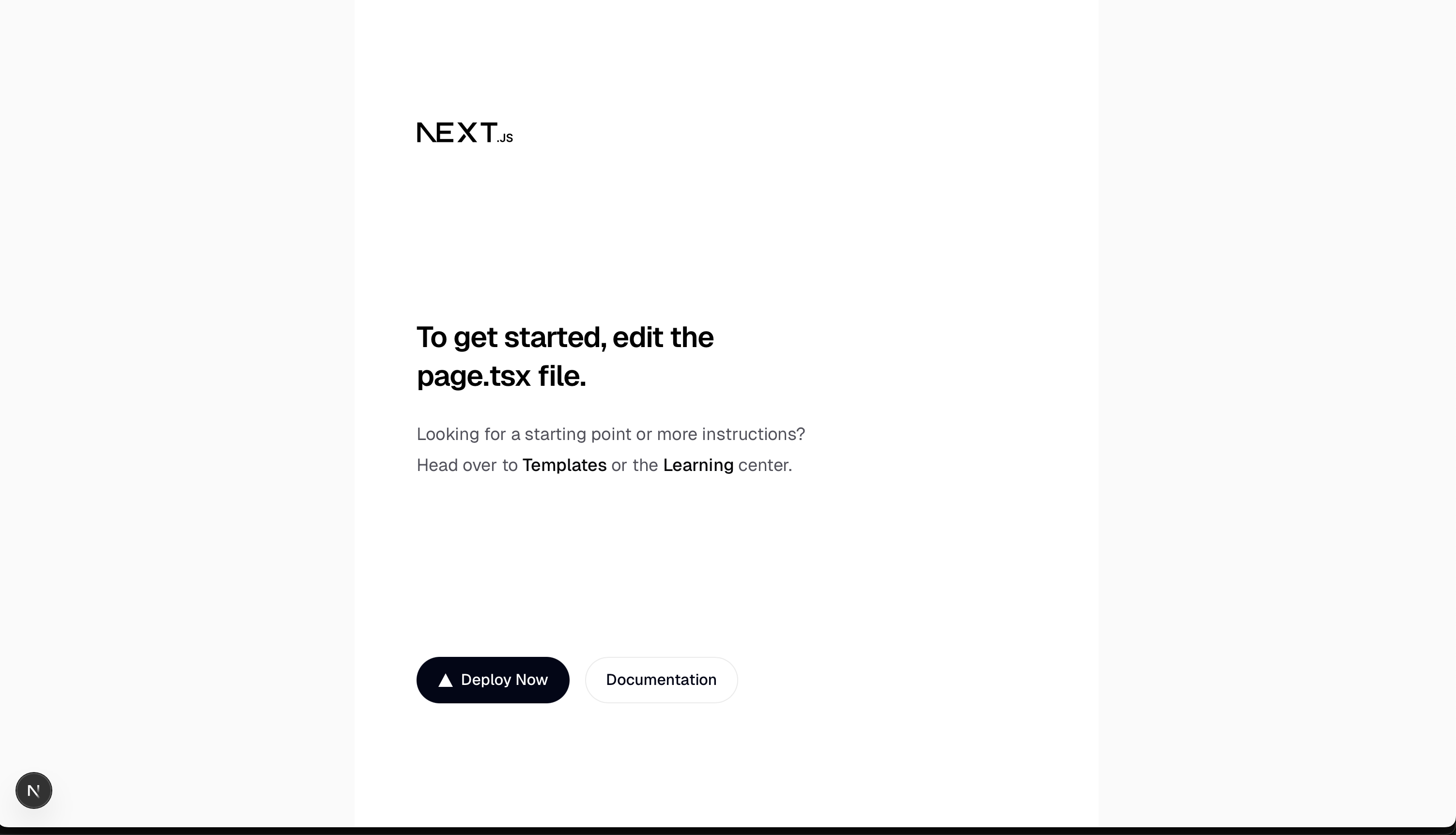 Default Next.js Application